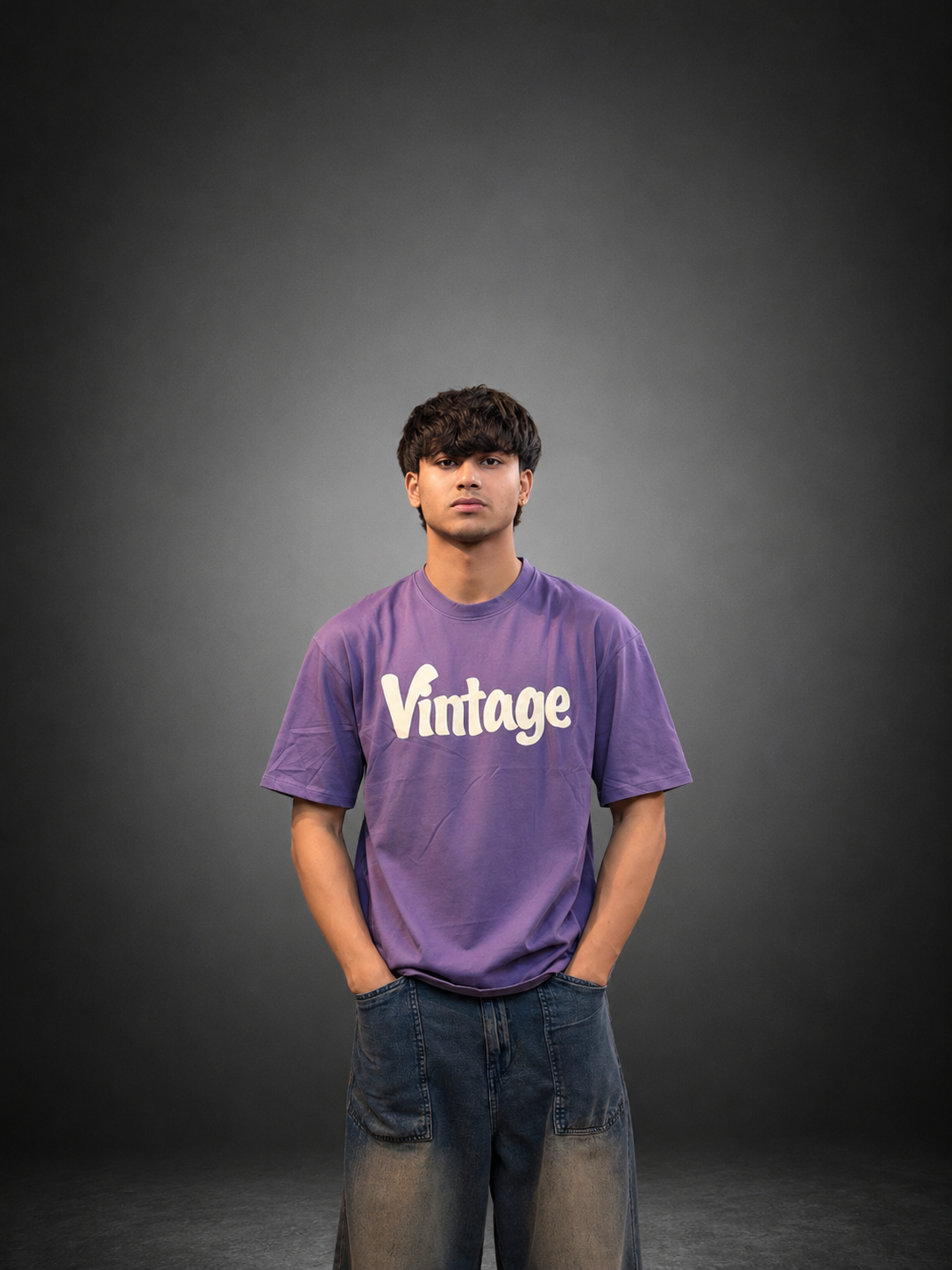 Vintage Oversized Graphic T-Shirt – Royal Purple