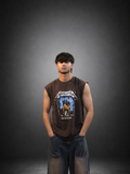 Metallica Ride the Lightning Sleeveless Acid Wash T-Shirt – Vintage Brown by Sinful Act