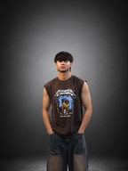 Metallica Ride the Lightning Sleeveless Acid Wash T-Shirt – Vintage Brown by Sinful Act
