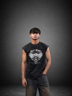 Kurt Ripper Sleeveless Acid Wash T-Shirt – Vintage Black by Sinful Act