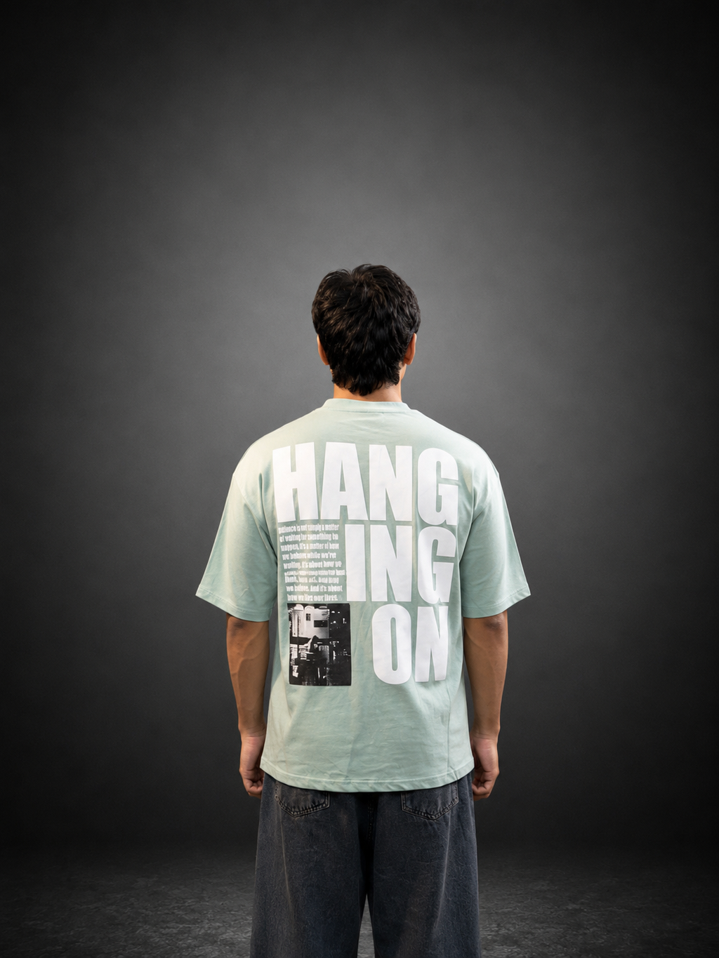 Hang On Oversized Graphic T-Shirt – Mint Green