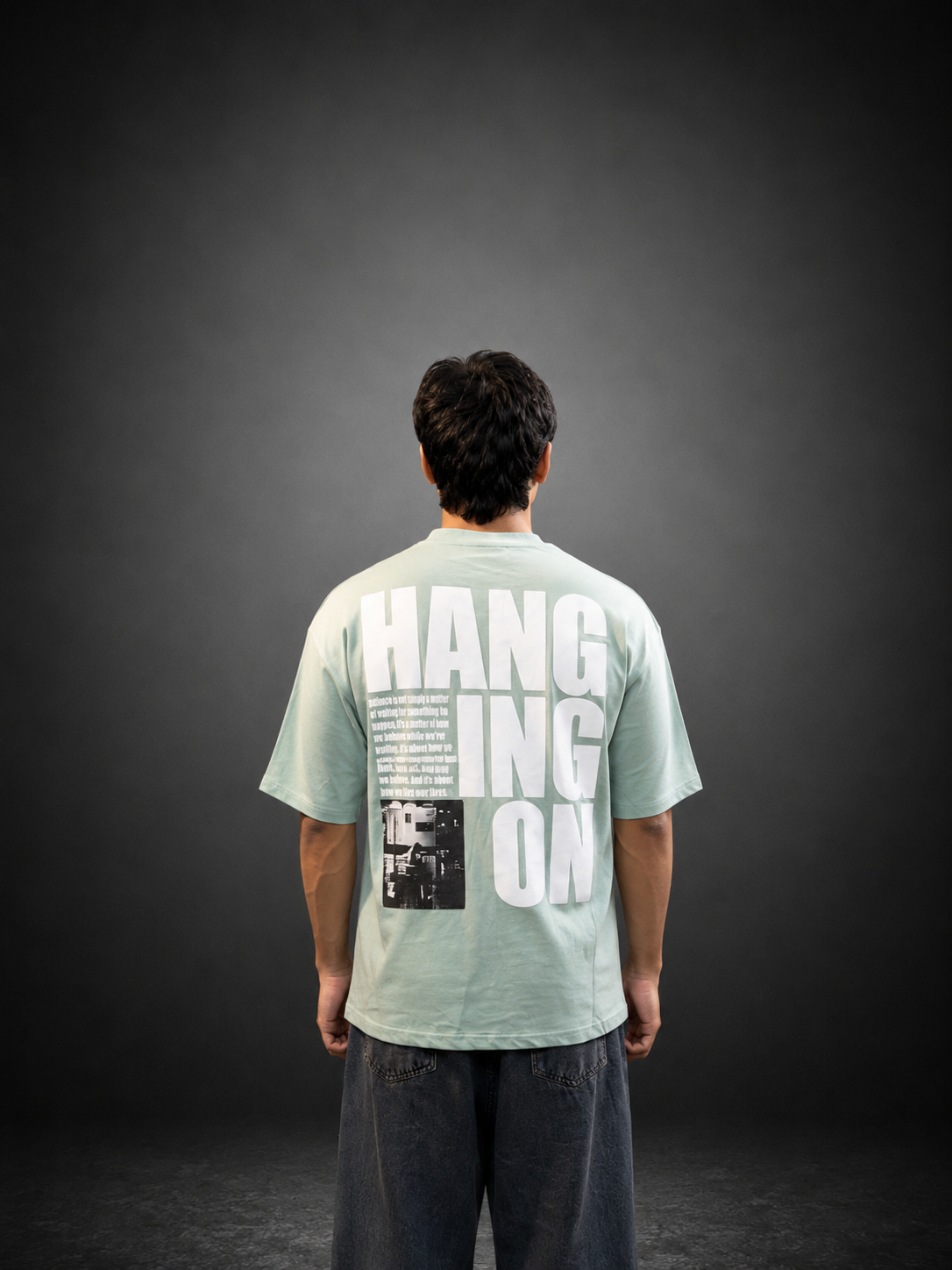 Hang On Oversized Graphic T-Shirt – Mint Green