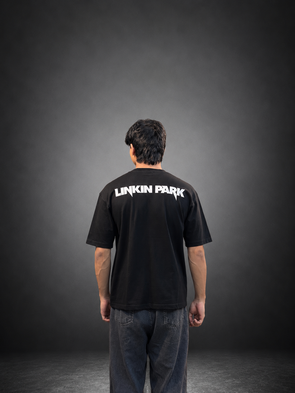 Linkin Park Oversized Graphic T-Shirt – Jet Black by Sinful Act
