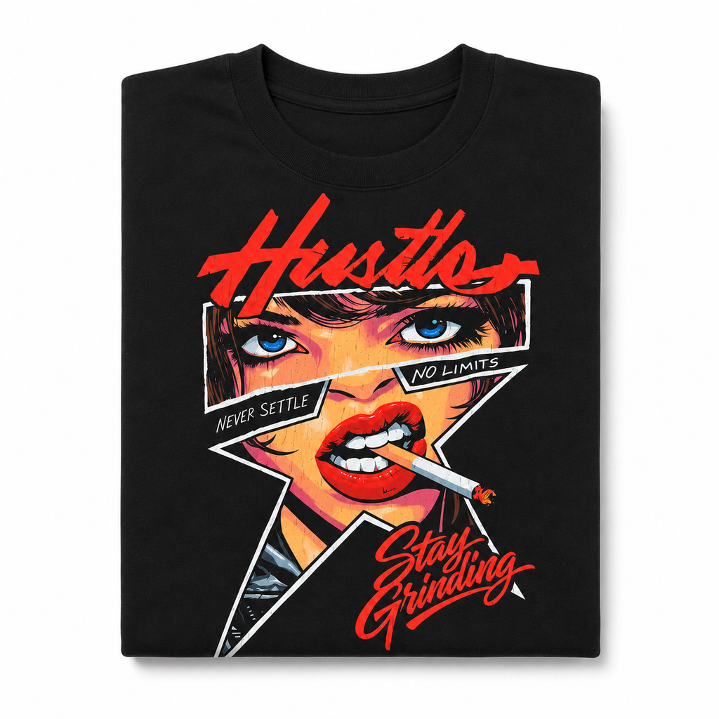 Hustle "Stay Grinding" Oversized Graphic Tee