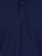 Polo collar Cotton Tshirt for men and women for summer breathable cool soft fine fabric navy blue