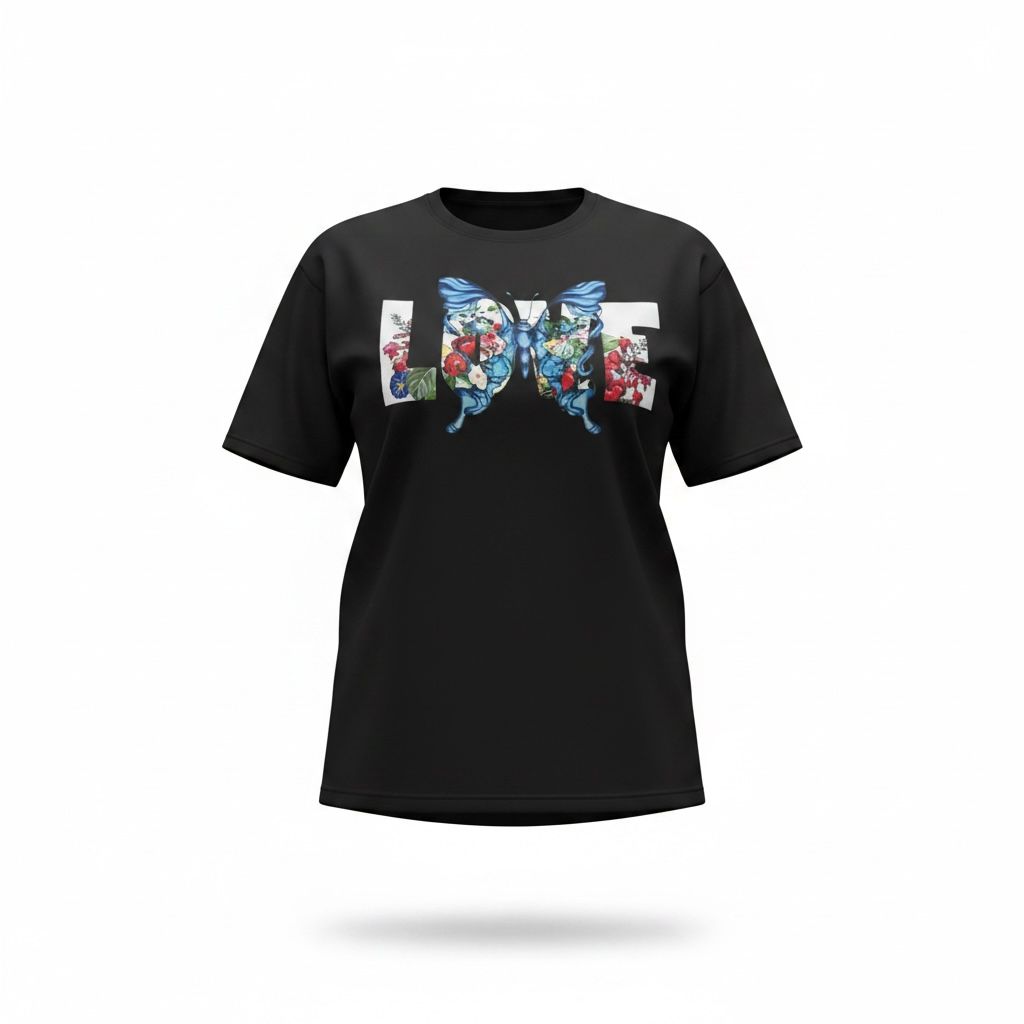 LOVE Butterfly Graphic Oversized T-Shirt