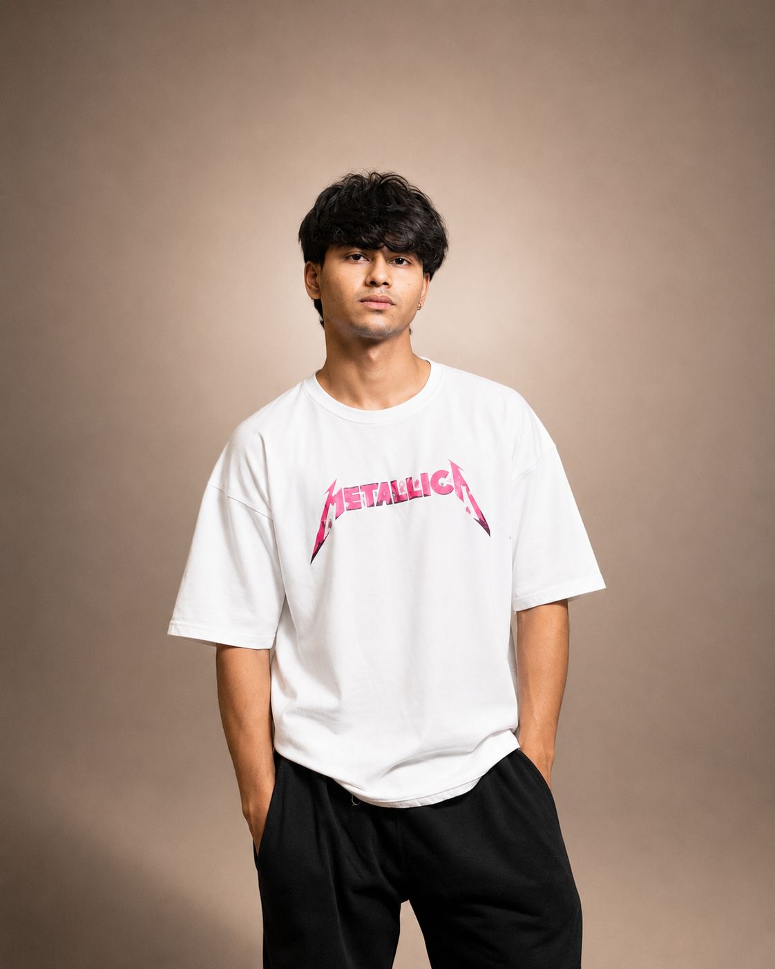 Metallica Oversized Graphic T-Shirt – White